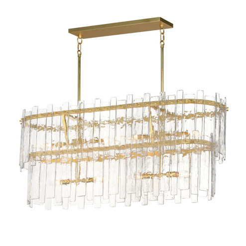 Warren Eight Light Linear Pendant in Gold Leaf (16|21838AGGL)