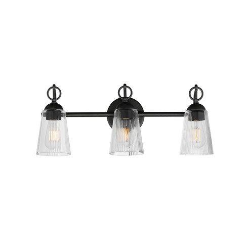 Jackson Hole Three Light Bath Vanity in Black (16|21393CLBK)
