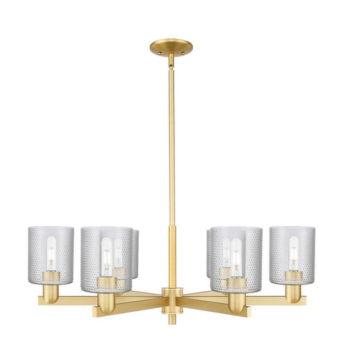 Arcadia Six Light Chandelier in Satin Gold (405|7166CRSGG112)
