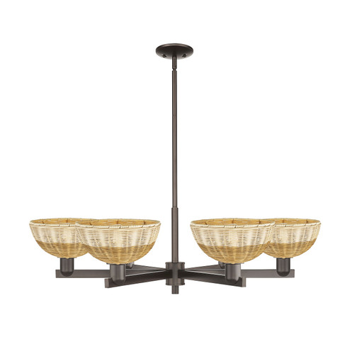 Arcadia Six Light Chandelier in Oil Rubbed Bronze (405|7166CROBNBD29NAT)