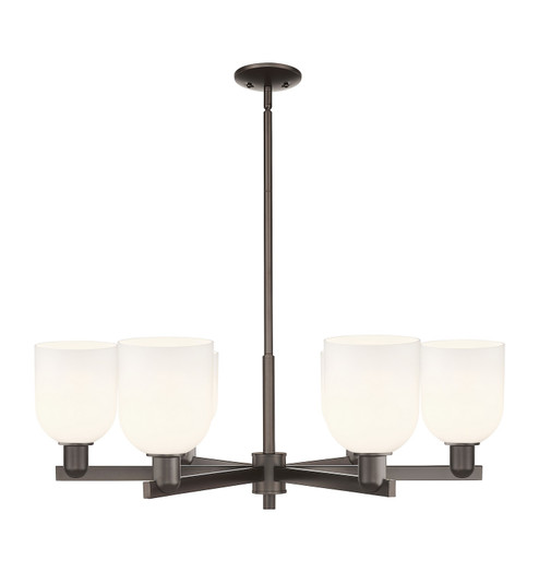 Arcadia Six Light Chandelier in Oil Rubbed Bronze (405|7166CROBG5586GWH)