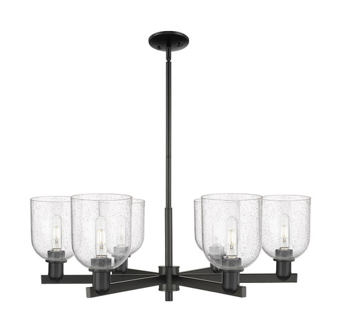 Arcadia Six Light Chandelier in Matte Black (405|7166CRBKG5586SDY)