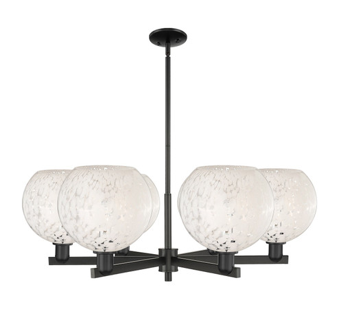 Arcadia Six Light Chandelier in Matte Black (405|7166CRBKG121610WM)
