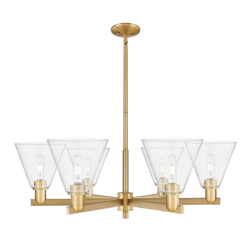 Arcadia Six Light Chandelier in Brushed Brass (405|7166CRBBGBC82)