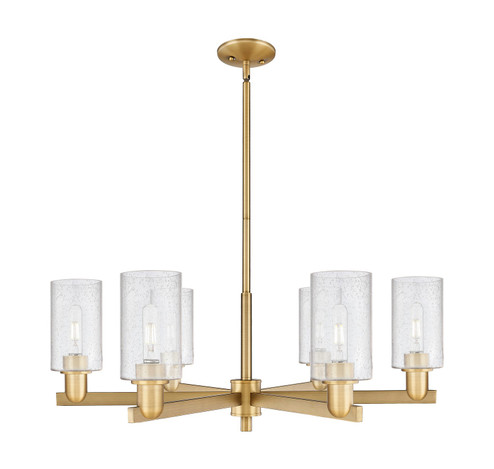 Arcadia Six Light Chandelier in Brushed Brass (405|7166CRBBG804)