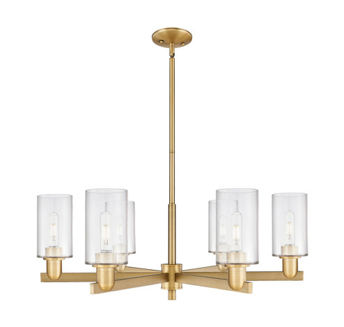 Arcadia Six Light Chandelier in Brushed Brass (405|7166CRBBG802)