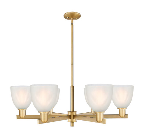 Arcadia Six Light Chandelier in Brushed Brass (405|7166CRBBG381)