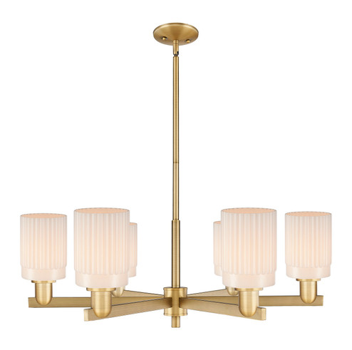 Arcadia Six Light Chandelier in Brushed Brass (405|7166CRBBG341)