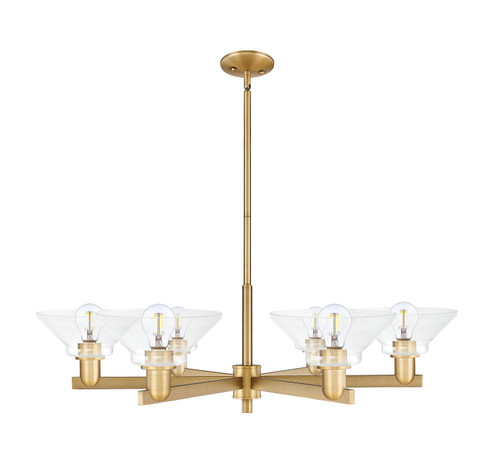 Arcadia Six Light Chandelier in Brushed Brass (405|7166CRBBG132)