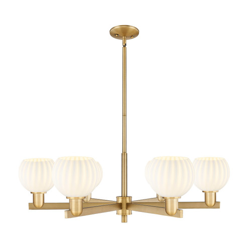 Arcadia Six Light Chandelier in Brushed Brass (405|7166CRBBG12176WV)
