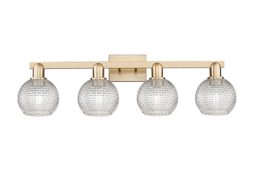 Arcadia Four Light Bath Vanity in Champagne Bronze (405|7164WCBG122C6CL)
