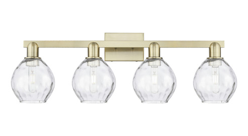 Arcadia Four Light Bath Vanity in Antique Brass (405|7164WABG362)