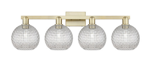 Arcadia Four Light Bath Vanity in Antique Brass (405|7164WABG122C8CL)