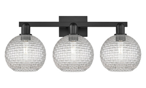 Arcadia Three Light Bath Vanity in Matte Black (405|7163WBKG122C8CL)