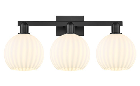 Arcadia Three Light Bath Vanity in Matte Black (405|7163WBKG12178WV)