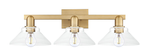 Arcadia Three Light Bath Vanity in Brushed Brass (405|7163WBBG132)