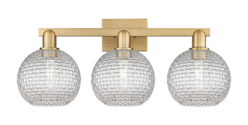 Arcadia Three Light Bath Vanity in Brushed Brass (405|7163WBBG122C8CL)