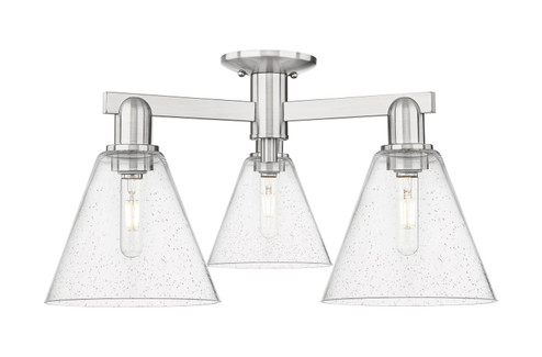 Arcadia Three Light Semi-Flush Mount in Brushed Satin Nickel (405|7163FSNGBC84)