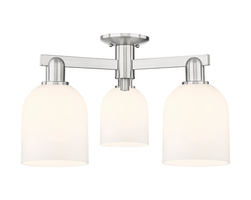 Arcadia Three Light Semi-Flush Mount in Brushed Satin Nickel (405|7163FSNG5586GWH)