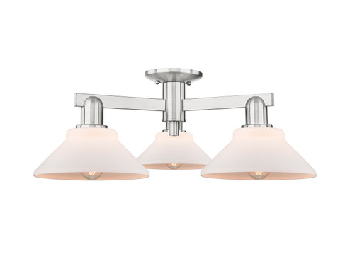 Arcadia Three Light Semi-Flush Mount in Brushed Satin Nickel (405|7163FSNG131)