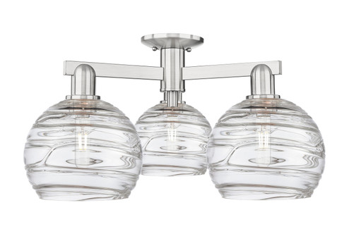 Arcadia Three Light Semi-Flush Mount in Brushed Satin Nickel (405|7163FSNG12138CL)