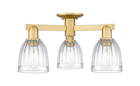 Arcadia Three Light Semi-Flush Mount in Satin Gold (405|7163FSGG442)