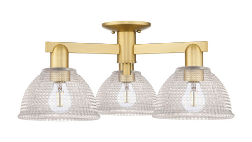 Arcadia Three Light Semi-Flush Mount in Satin Gold (405|7163FSGG422)