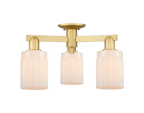 Arcadia Three Light Semi-Flush Mount in Satin Gold (405|7163FSGG341)