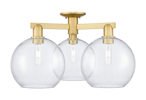Arcadia Three Light Semi-Flush Mount in Satin Gold (405|7163FSGG12410)