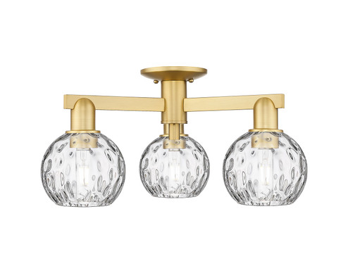 Arcadia Three Light Semi-Flush Mount in Satin Gold (405|7163FSGG12156)