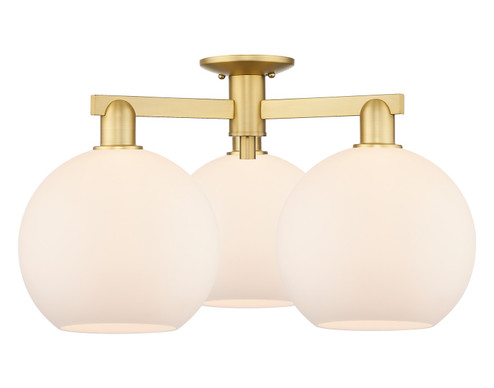Arcadia Three Light Semi-Flush Mount in Satin Gold (405|7163FSGG12110)