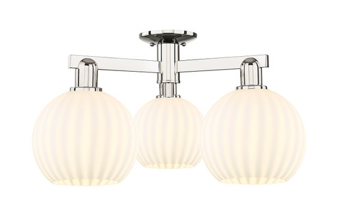 Arcadia Three Light Semi-Flush Mount in Polished Nickel (405|7163FPNG12178WV)