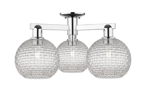 Arcadia Three Light Semi-Flush Mount in Polished Chrome (405|7163FPCG122C8CL)