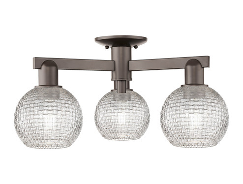 Arcadia Three Light Semi-Flush Mount in Oil Rubbed Bronze (405|7163FOBG122C6CL)