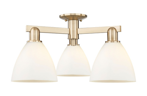 Arcadia Three Light Semi-Flush Mount in Champagne Bronze (405|7163FCBGBD751)