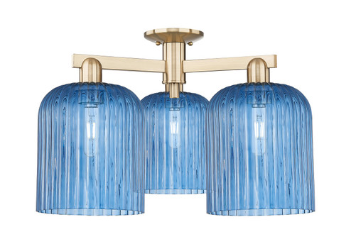 Arcadia Three Light Semi-Flush Mount in Champagne Bronze (405|7163FCBG5598BL)