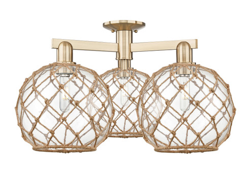 Arcadia Three Light Semi-Flush Mount in Champagne Bronze (405|7163FCBG12210RB)