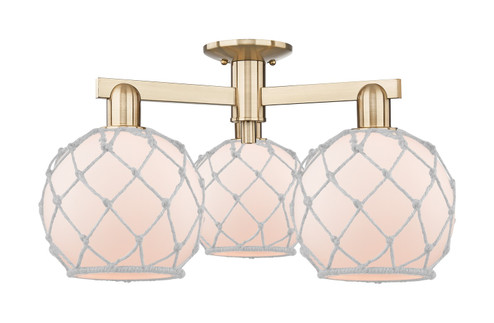 Arcadia Three Light Semi-Flush Mount in Champagne Bronze (405|7163FCBG1218RW)
