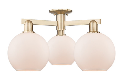 Arcadia Three Light Semi-Flush Mount in Champagne Bronze (405|7163FCBG1218)