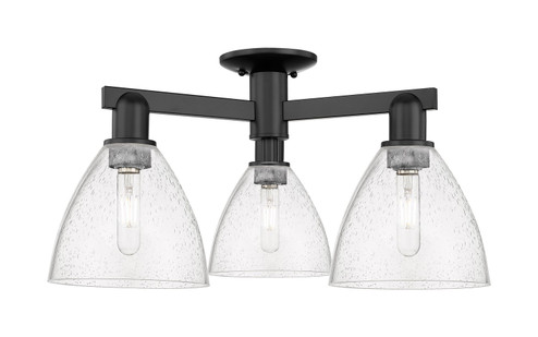 Arcadia Three Light Semi-Flush Mount in Matte Black (405|7163FBKGBD754)