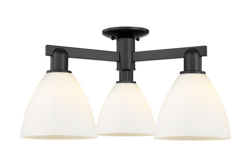 Arcadia Three Light Semi-Flush Mount in Matte Black (405|7163FBKGBD751)