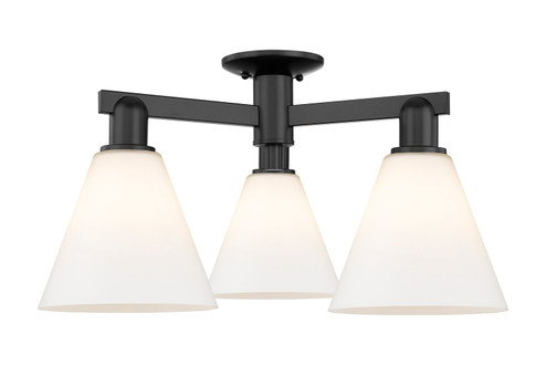 Arcadia Three Light Semi-Flush Mount in Matte Black (405|7163FBKGBC81)