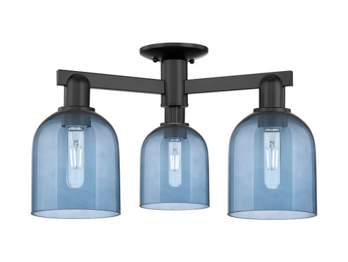 Arcadia Three Light Semi-Flush Mount in Matte Black (405|7163FBKG5586BL)
