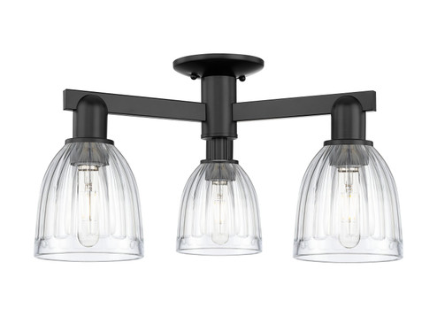 Arcadia Three Light Semi-Flush Mount in Matte Black (405|7163FBKG442)