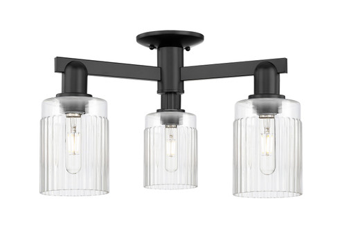 Arcadia Three Light Semi-Flush Mount in Matte Black (405|7163FBKG342)