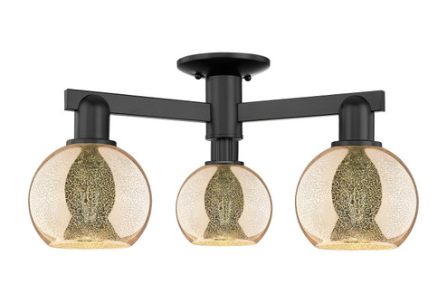 Arcadia Three Light Semi-Flush Mount in Matte Black (405|7163FBKG1286)