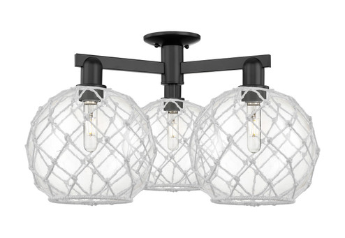 Arcadia Three Light Semi-Flush Mount in Matte Black (405|7163FBKG12210RW)