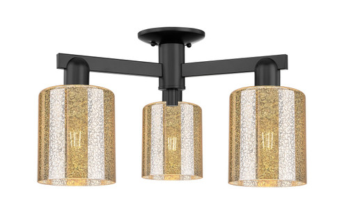 Arcadia Three Light Semi-Flush Mount in Matte Black (405|7163FBKG116)