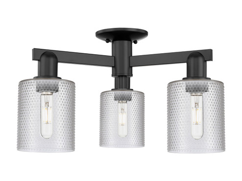 Arcadia Three Light Semi-Flush Mount in Matte Black (405|7163FBKG112)