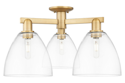 Arcadia Three Light Semi-Flush Mount in Brushed Brass (405|7163FBBGBD92)